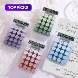 Circular Mechanical Desktop Calculator, Calculator with Display, 1 Count Battery Powered Calculator without Battery, Accounting Supplies for School Student Office