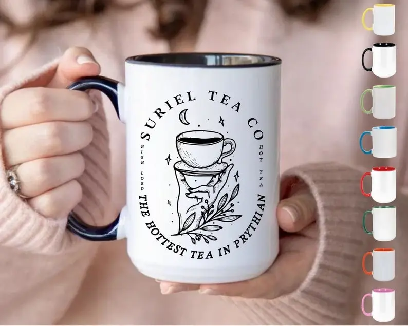 Suriel Tea Co Banned Books Mugs, Bookish Gift Booktok Smut Mug, Reading Gifts for Librarian Cup Book Lover Gift for Women Smut Reader