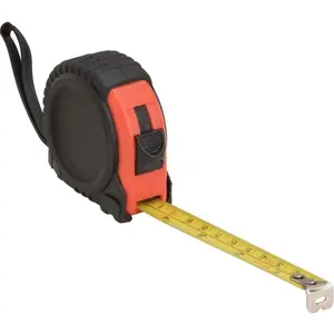 Genuine Joe  12 ft. Tape Measure, Black & Red