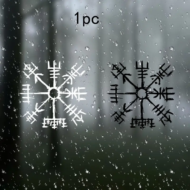 Viking Compass Vinyl Sticker V10 Vegvisir Celtic Norse Mythology Cut Decal, Waterproof Vinyl Decals, Car Door Window Laptop Luggage Furniture Bumper Stickers, Automotive Decals