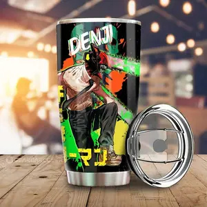 [New Anime Drinkware - Sale Up To 35%] Denji Tumbler Cup, Chainsaw Man Anime Car Accessories, Chainsaw Hero Mug, Action Anime Drinkware, Fan Gift