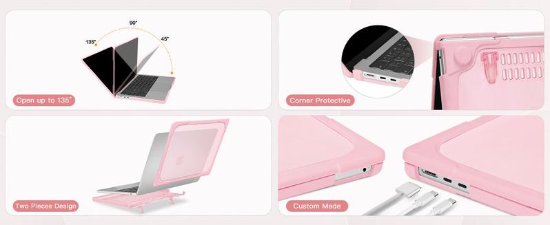 MOSISO Compatible with MacBook Air 13 inch Case 2025-2022 M4 A3240 M3 A3113 M2 A2681, Heavy Duty Hard Shell with Fold Kickstand&Keyboard Cover&Screen Film for MacBook Air 13.6 inch Case