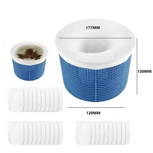 50/100/150Pcs Pool Skimmer Socks Disposable Pool Filter Nets Fine Mesh Debris Cover for Inground and Above Ground Pools Efficient Leaves Cleaning Supplies Lightweight,summervibes