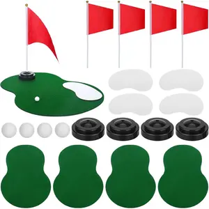 4 set golf centerpieces table decorations golf party supplies including ball sand trap red flag plastic flag stand for sport themed birthday party decor
