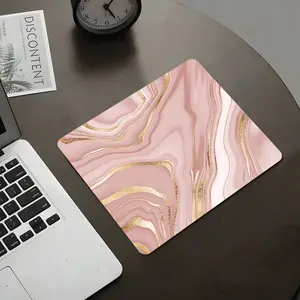 Rose Gold Marble Pattern Cute Mouse Pad, Large Gaming Mouse Pad,Aesthetic Desktop Drotection Pad,Washable Rubber Pad Non-Slip Lock Edge Multi-Size Mouse Pad Suitable For Home Office,Good Gift for Family and Friends,Cute Desk Accessories