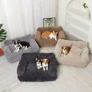 Luxury Fashion Pet Sofa Bed Shaped Beds, Warm Detachable Washable, Suitable for Large Medium Small Cats Dogs, Cat Dog Couch Universal Fit