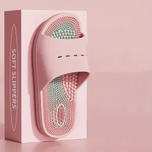 Brand Bdhjydb Massage Slippers for Men and Women |   Indoor Home Bathroom Summer Foot Acupoint Massage Non-Slip Cool Slippers, Solid Color Fabric Upper and Insole, EVA Sole