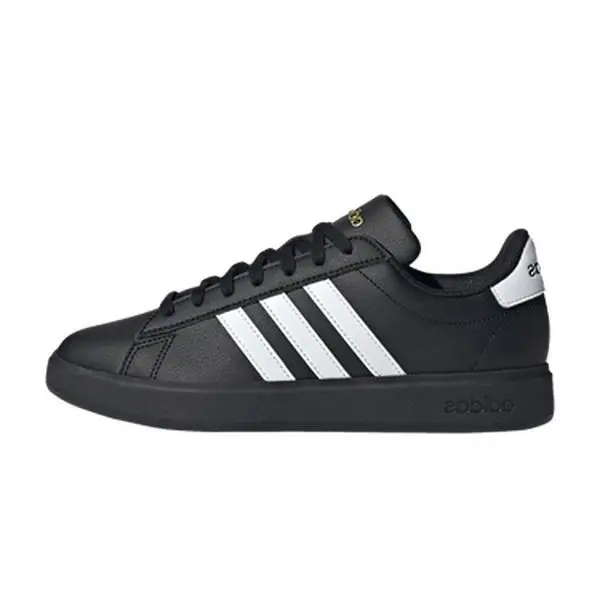 Women's Adidas Grand Court 2.0 'Black White' Striped Sport Shoes - Round Toe Lace-Up, Lightweight Breathable Mesh Upper, Versatile Sneakers, Sports Sneakers, Casual Wear, All-Season, US Sizes 5-12