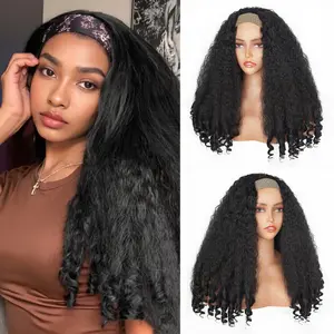 YAKI Curly End Chemical Fiber Wig V Top Leak for Natural Look and Comfortable Wear