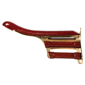 Berlin Brass Solid Brass and Wood Saddle Rack