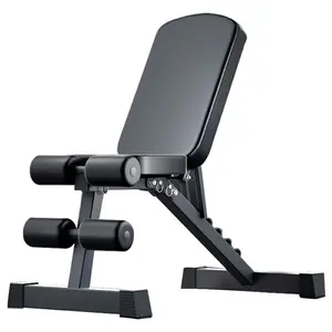 8-in-1 Adjustable Weight Bench Standard-Black 6-Level Slope 1000LBS Load Capacity Triangular Structure Full Folding Design for Home Gym Strength Training - Workout Station