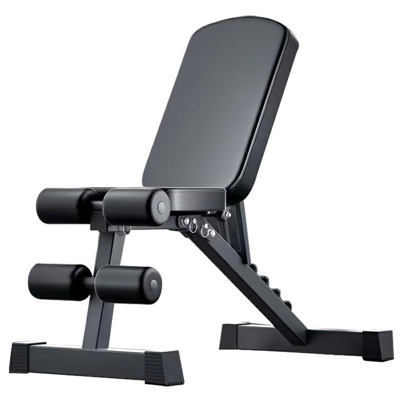 8-in-1 Adjustable Weight Bench Standard-Black 6-Level Slope Fitness Bench 1000LBS Load Capacity Triangular Structure Full Folding Design for Home Gym Strength Training