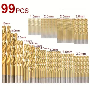 Drill Bit Set, 99-Piece Drill Bit Set, High-Speed Steel Drill Bit Set with Sharp Tips, suitable for electric tool accessories used on wood, plastic, and fiberglass.