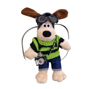 Car-mounted figurine, internet-famous cartoon cute plush toy, car exterior doll, chief dog pendant, trunk fuel tank cover decoration
