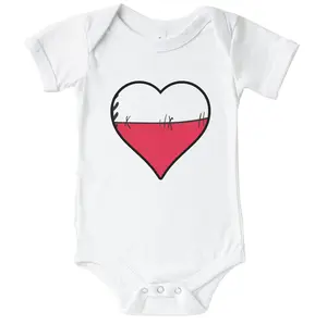 Poland Heart Polish Flag One Piece Baby Bodysuit