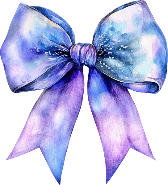 DTF Transfer – IS Watercolor Bow Blue Multi Sizes