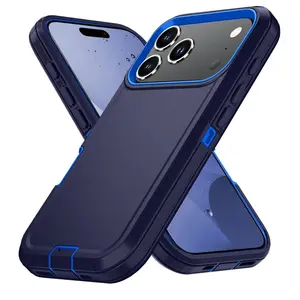 Shockproof Armor Defender Phone Case For iPhone 17 16 Pro Max 17 Air  13 12 14 15 Plus  Hard PC+TPU Bracket Back Cover