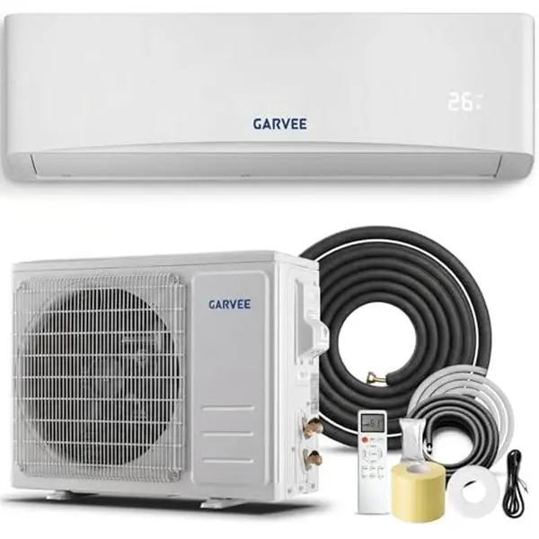GAOMON 9000 BTU Ductless Mini Split AC-Heating System, 17 SEER2 115V-110V, Cools Up to 450 Sq. Ft, Pre-Charged Condenser, 3-Level Eco Mode, with Installation Kit