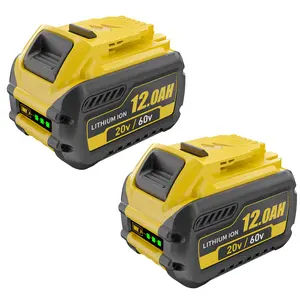 2-Pack 12000mAh Replace for Dewalt 20V 60V Max Battery Compatible with DCB606 DCB609 Series Apply to Dewalt Cordless Power Tools Default