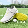 Men's PU Leather Casual Athletic Shoes - Waterproof Studless Training Shoes with Dial-Pull Drawstring, Rotating Buckle, Lightweight Non-Slip Wide Sole, All-Season, Ideal for Party, Dating, Jogging, Cycling