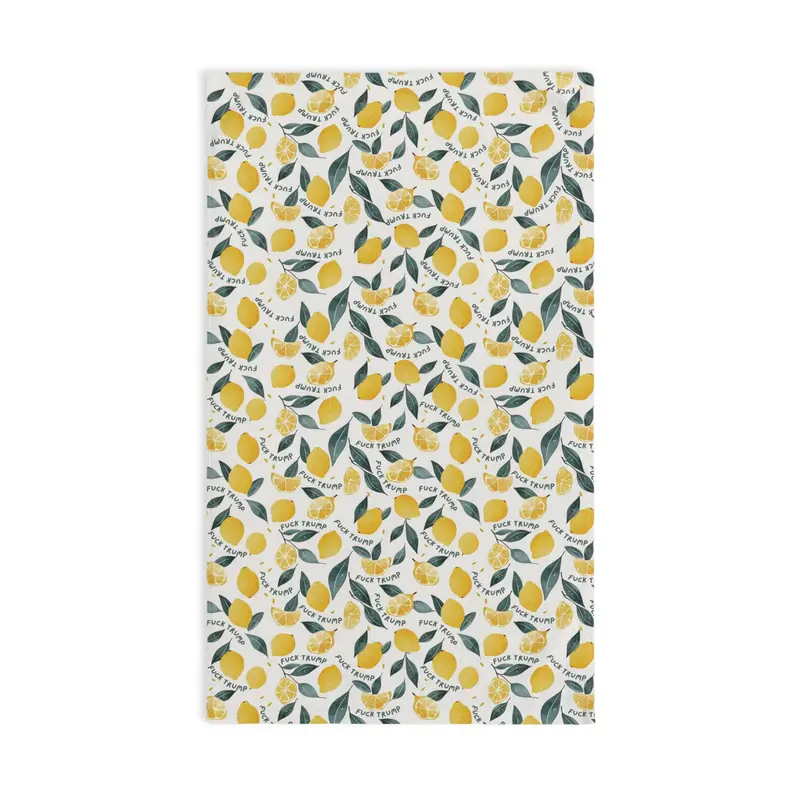 Subtle Lemon Hand Towel, Funny Political Home Decor, Lemon Kitchen or Bath Towel, Sarcastic Tea Towel, Liberal Gag Gift