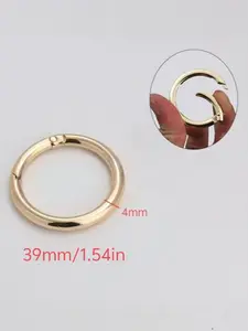 10pcs Spring Metal O-Ring Round Climbing Buckle, Durable Multi-Functional Keychain Accessory, Outdoor Adventure & Daily Use