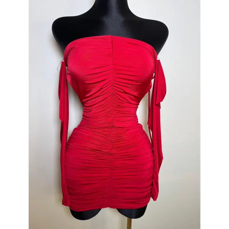red off shoulder dress fashion nova - TikTok Shop