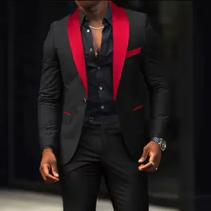 Men's Slim Fit Suit Set - One Button Blazer & Dress Pants for Wedding, Groom & Business