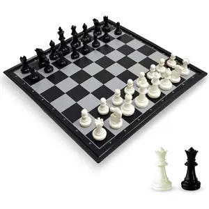 Travel Chess Set 10 inch Magnetic Chess Board with 2 Extra Queen Portable Folding Board Chess Games for Kids Adults