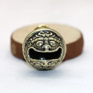 New Chinese Style Brass Bell, Miniature Bell, Traditional Taotie Bell, Handicraft Pendant, Decorative Ornament, Cultural Artifact