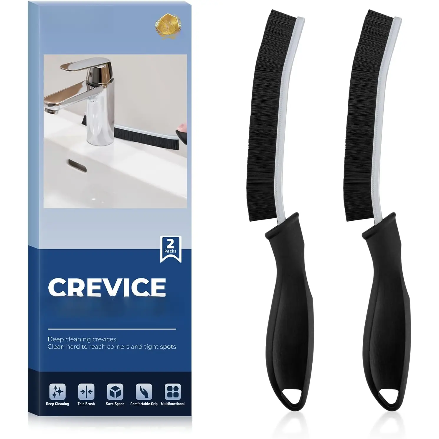 Crevice Cleaning Brushes, Cleaner Scrub Brush Tool for Hard to Reach Tight Space, Home Essentials, Cleaning Supplies for Shower, Bathroom, Kitchen, Toilet, Window