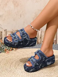 Women's Leopard Print Sandals, Fashion Thick Sole Elastic Slippers, Indoor/beach Summer Wear, Stylish Comfortable Shoes, Leopard Print Slides