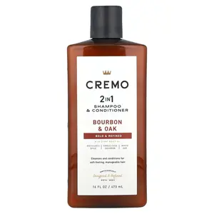 Cremo 2 In 1 Shampoo & Conditioner, Bourbon & Oak, 16 fl oz (473 ml)