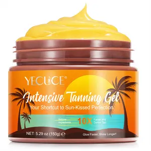 YECUCE Intensive Tanning Gel (150ml) for Longer Lasting Darker Tan - Sensitive Sunscreen for Quick Sun-Kissed Glow - Natural Ingredients - 10X Faster & Darker Tan