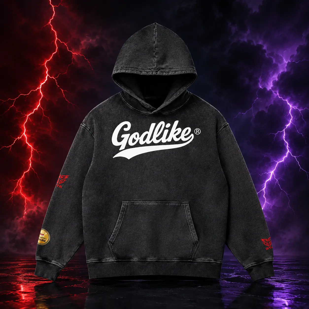 GLK New Logo Snow Washed Hoodie - Godlike Signal Edition