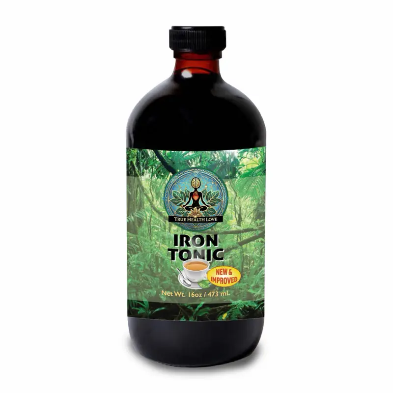 True Health Love Iron Tonic - Iron Tonic for Men's & Women's to Boosts Naturally Iron Levels -Energy & Stamina-Supports Blood Health-Enhances Immune Function - Wildcrafted Herbal Formula - 16oz Bottle