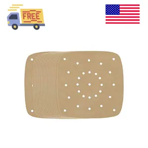 Air Fryer Parchment Paper, Set of 200, 8.5 Inch Unbleached Perforated Square
