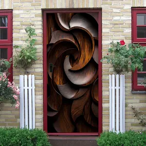 2pcs Vintage Wooden Carving Wall Stickers Self Adhesive Removable Art Decor for Living Room Bedroom TV Background Door Decoration Classic Relief Sculpture Home Renovation Mural Decal