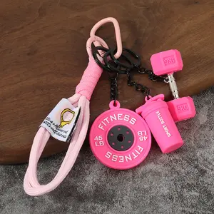 Gym Fitness Keychain with Detachable Dumbbell Shaker Weight Plate Pockets 3 Pack Modular Gym Bag Charms Unique Gifts for Weightlifters Buddies