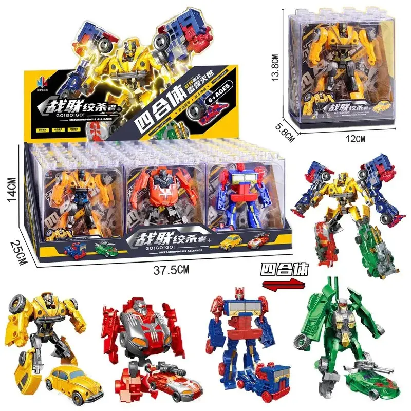 Creative Boys Ensemble 2 In 1 Deformation Toy Collision Transformation Mecha Car Robot Toy Model Action Figure Boy Birthday Gift