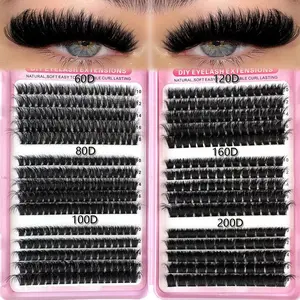 Mixed Length Individual False Eyelashes Kit, DIY Eyelash Extensions, Diy Personal Lashes, 0.07mm D Curl 10-18mm Length Lash Extensions, Eye Makeup Enhancement Tool for Women & Girls, Cosmetic