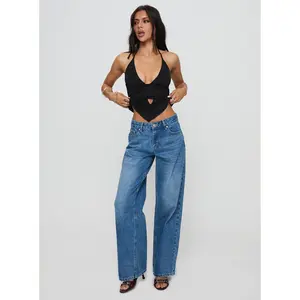 Serenitia Mid Rise Relaxed Jeans Mid Blue Wash