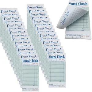 30 Pack Guest Checks for Servers, 50 Sheets per Pack, 1500 Total Orders Server Guest Check Note Pads for Waitress