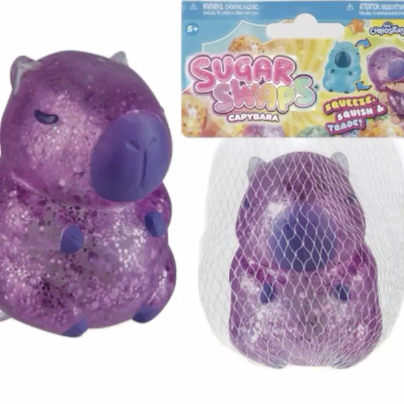 Sugar swap capybara sugar squish toy glitter capybara squishy 3 color choices by orb