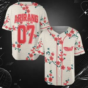 Custom Floral Baseball Jersey, Boys Group Jersey, Floral Arirang World Tour Concert 2026 Jersey, Arirang Outfit
