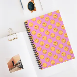Smiley Face Spiral Notebook, Back To School, School Supplies, Fun Stationery for School, Journaling, Gifts, Office, Positive Vibes, Retro Notebook