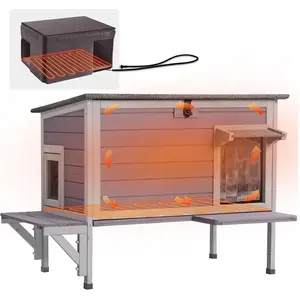Aivituvin-Insulated/Heated Outdoor Cat House| Warm Liner Inside,Stray Cat House,Winter Cat Shelter,Cat Cage