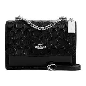 COACH Klare 21 Small Crossbody Bag with Silver Chain Strap and Pearlized Patent Leather for Women