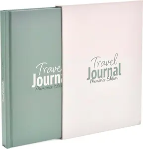 Travel Journal  Memory Book for Trips and Vacations  Journal and Photo Album  136 Pages for 15 Adventures. Includes Photo Corner Stickers.  Sleeve Included. Travel  for Women and Men