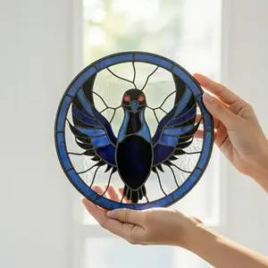 Minnesota Loon Lake Window Suncatcher, Wildlife Bird Glass Hanging Decor